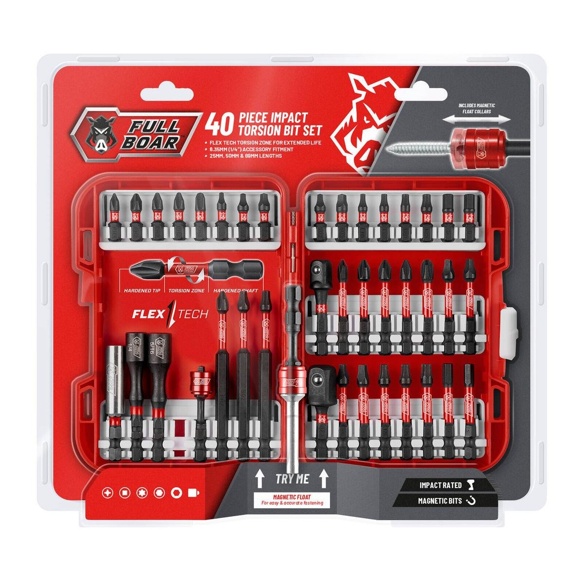 Full Boar 40 Piece Impact Torsion Bit Set Bunnings New Zealand