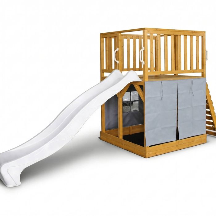The Henry Hideout Cubby House - Bright White Slide & Accessories