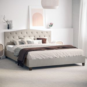 Sonata Double Beige Curved Bed Frame