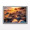 Close-Up of Rocks near A Beach  Print 100% Australian Made 120x90cm  (Poster)