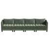 Ufurniture 4 Seater Sofa Chenille Modular Lounge Couch with Large Cushion Green