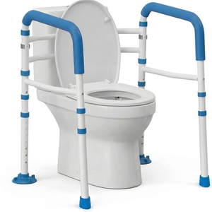 Altus Essential Toilet Safety Rails Adjustable Over Toilet Aid (White & Blue)