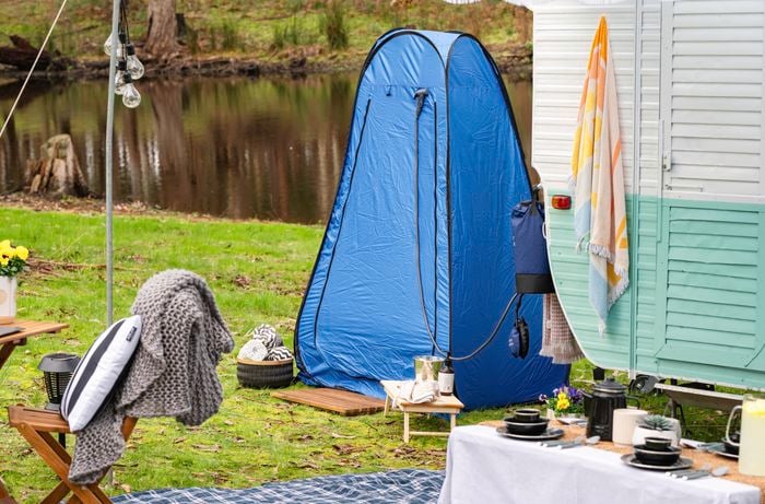 Elevate your experience with a privacy tent.