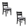 Ellen 2pc Set Dining Chair Fabric Seat Black
