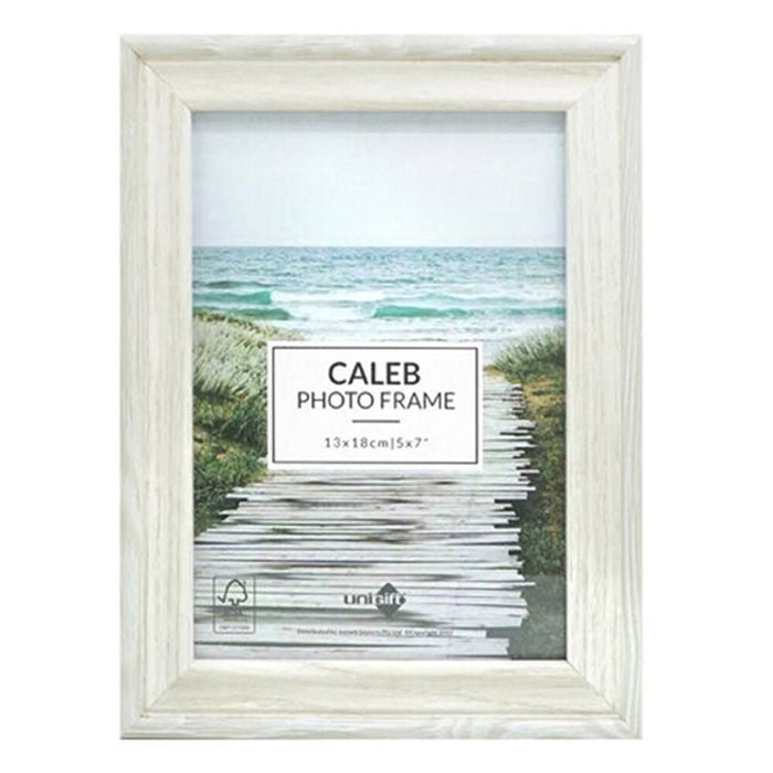 Unigift Caleb Wooden/Glass Picture Photo Frame 13x18cm Grey/Cream