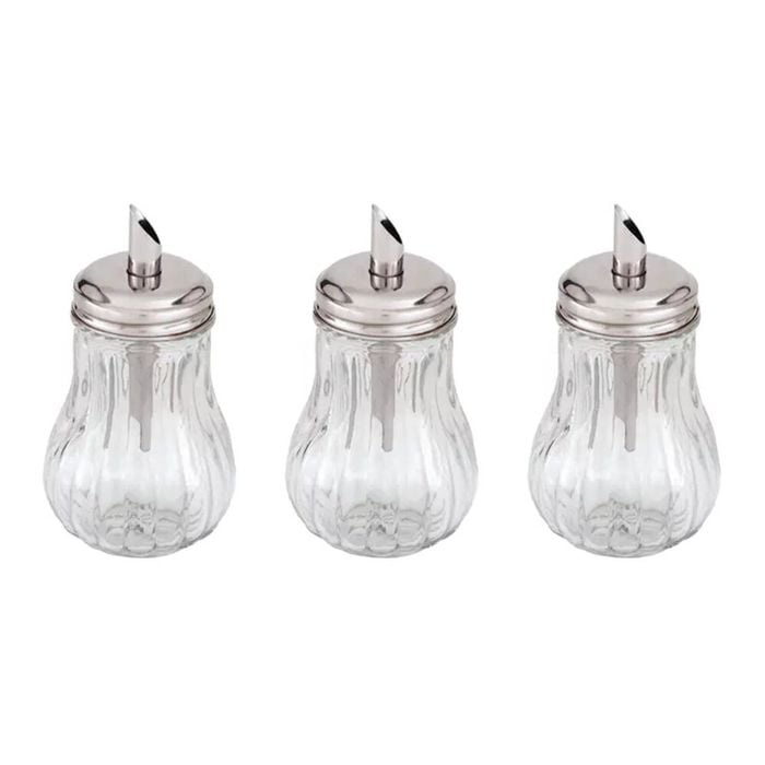 Trenton Glass Sugar Dispenser 285ml Tilt A Spoon Set Of 3