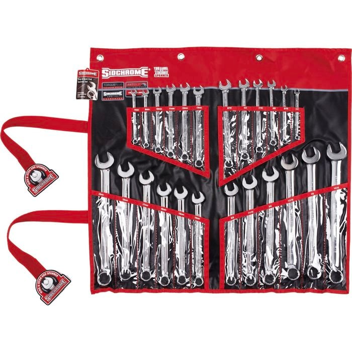 Sidchrome 24 Piece Metric & A/F Ring & Open End Spanner Set