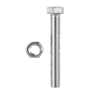 Pinnacle M4 x 75mm Zinc Plated Hex Head Bolts And Nuts - 4 Pack