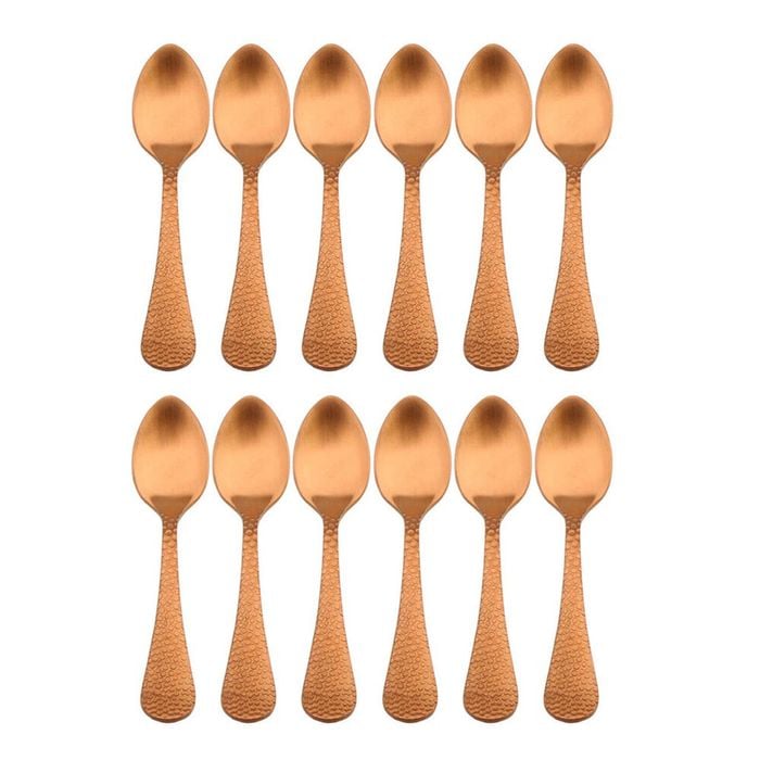2x 6pc Coffee Culture Satin Copper Stainless Steel Coffee Stir Spoon Set 11cm