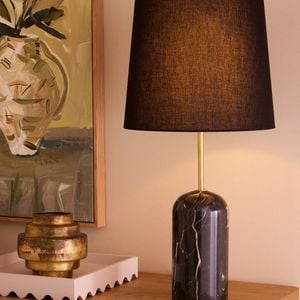 Amalfi Missouri Marble Table Lamp Black & Gold 30x30x62cm