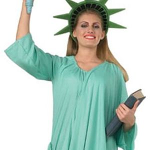 Rubie's Statue Of Liberty Costume Draped Dress With Crown Adult Halloween Green