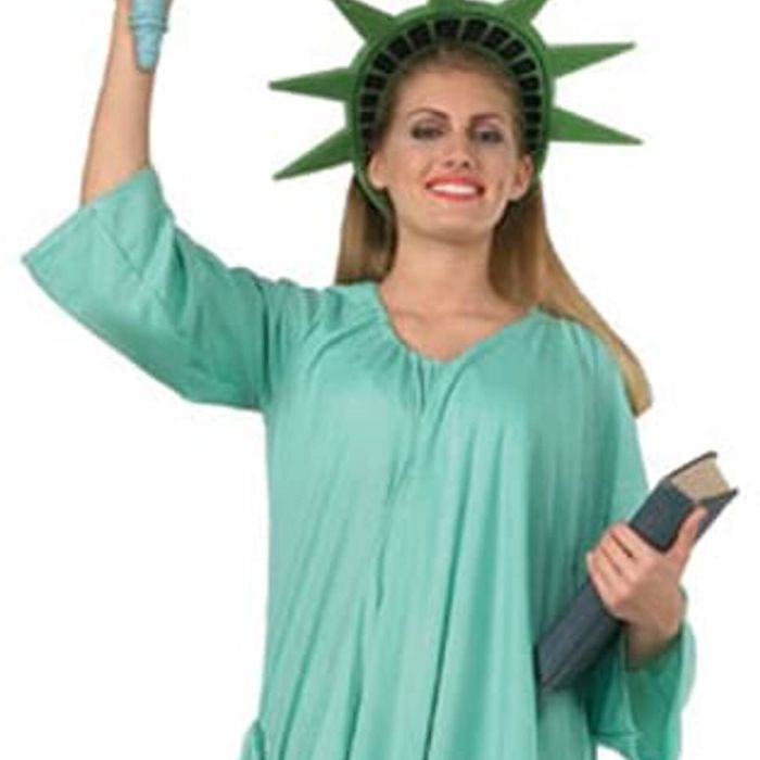 Rubie's Statue Of Liberty Costume Draped Dress With Crown Adult Halloween Green