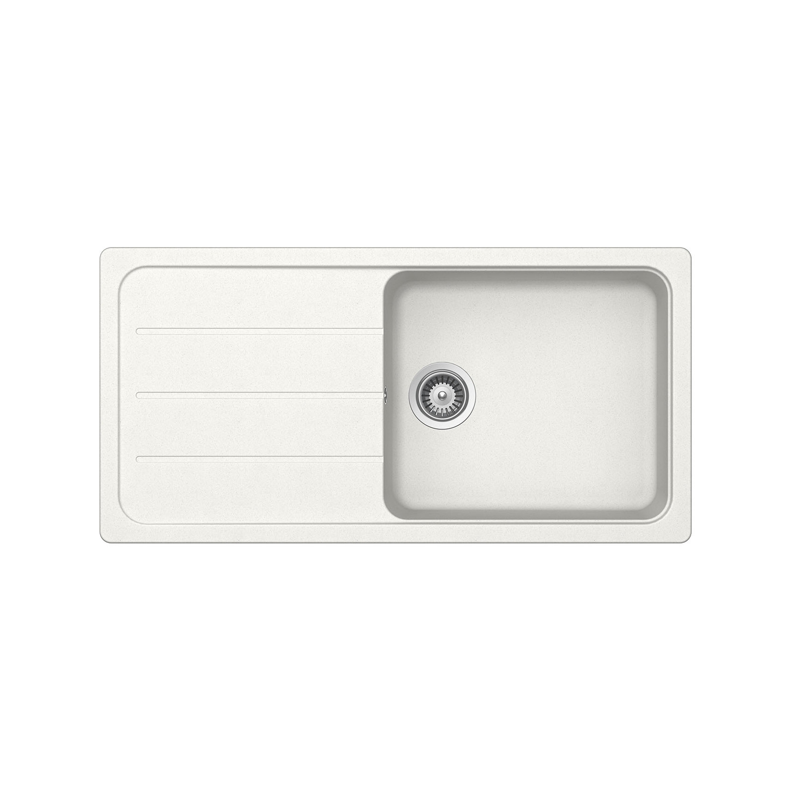 Schock Alpina White Single Bowl Formhaus Granite Kitchen Sink With Drainer product image