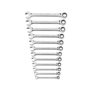 GEARWRENCH 12 Piece 72-Tooth 12 Point Open End Ratcheting Metric Wrench Set