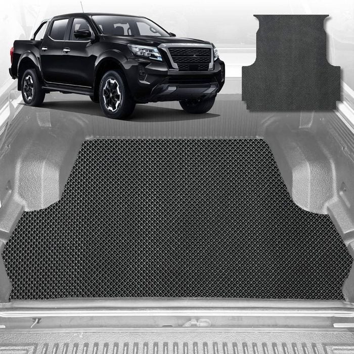 Ute Tub Mat for Nissan Navara Dual Cab NP300/D23 STX W/O Rear Cup 2015-Current (w Plastic Tub Liner)-Grey