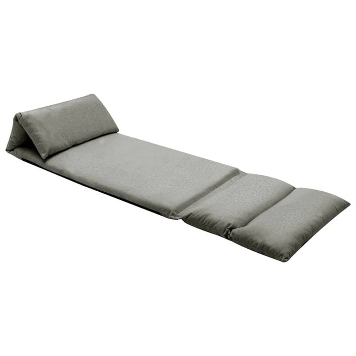 vidaXL Folding Floor Chair Dark Grey Microfibre Home Lounger