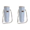 2PK LVD Sky Insulated Canvas Wine Cooler Bag 12x33cm Blue/White Stripes