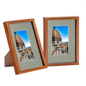 Nicola Spring 3D Shadow Box Frames with A5 Mount - A4 (8" x 12") - Dark Wood - Pack of 2