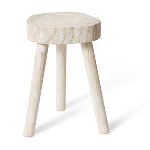 E Style Cesar Side Table Wood Minimalist Home Decor Whitewash 28x26x42cm