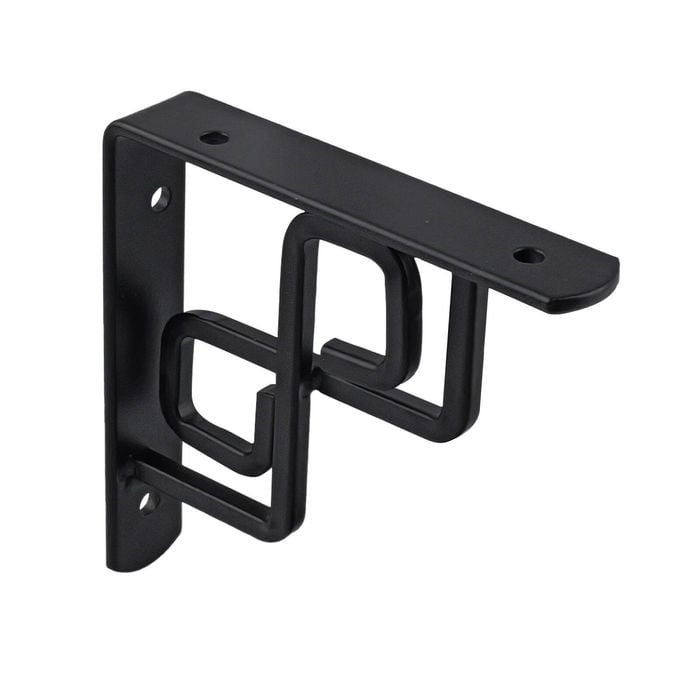 Carinya 100 x 100mm Black Square Scroll Stayed Bracket - 100 x 100mm