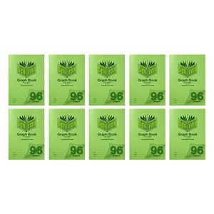 10x Spirax P134 Pp Cover Graph Book A4 5mm Grid 96 Pages Notebook Green