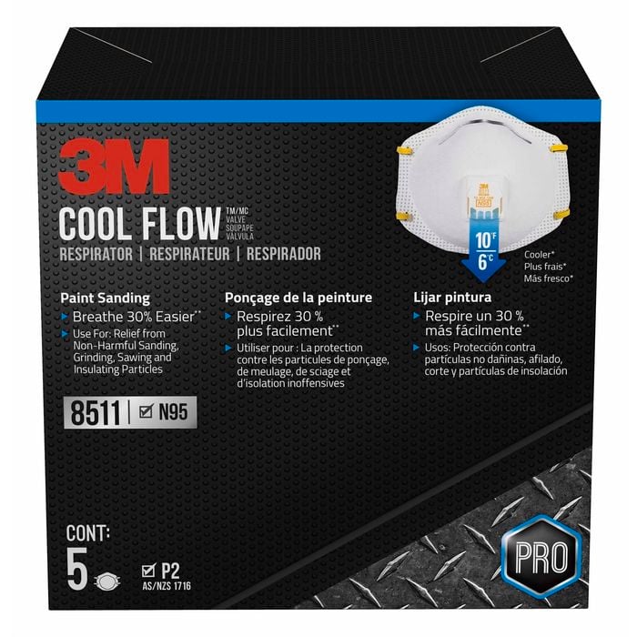 3M Safety Paint Sanding Valved Respirator - 5 Pack