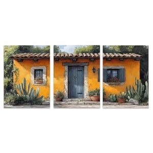 3pcs Mexican Outdoor Rustic Patio Print 100% Australian Made 3 x 40x60cm (Metal Print)