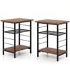 Costway 2pcs 3-tier End Side Table Industrial Nightstand