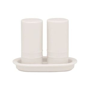 Ecology Salt And Pepper Set With Tray Porcelain White Dinner Tableware