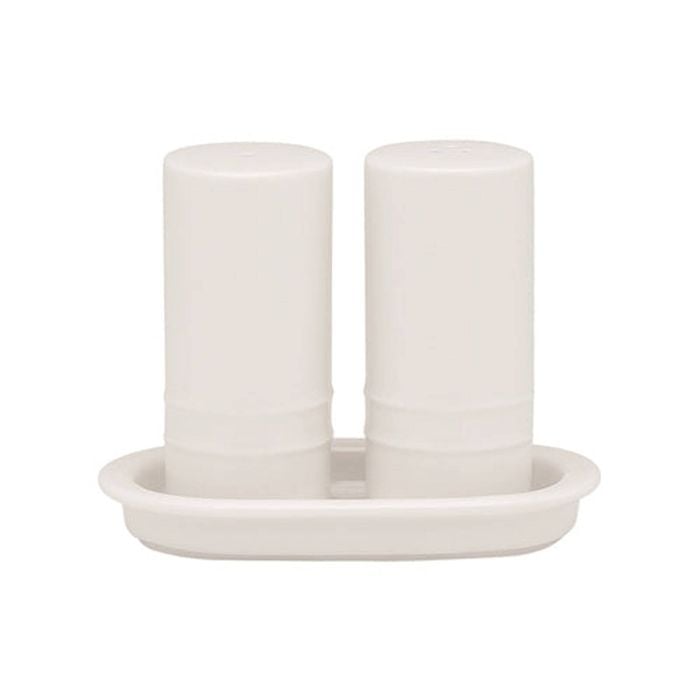 Ecology Salt And Pepper Set With Tray Porcelain White Dinner Tableware