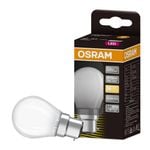 Osram 4W 470lm Frosted Warm White Fancy Round Filament LED B22 Light Globe