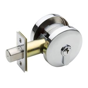 Gainsborough Bright Chrome G2 Series Single Cylinder Smooth Round Deadbolt
