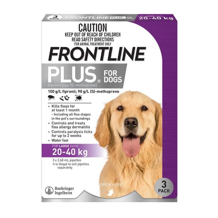 Frontline Plus Dog 20-40Kg Large 3PK Purple  WFPDL3