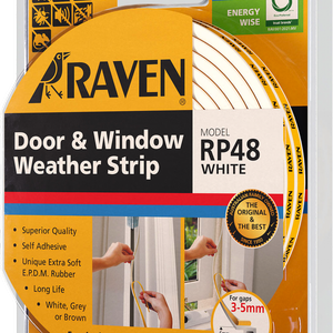 Raven 5000mm White RP48 Self Adhesive Weather Strip - 5000mm White