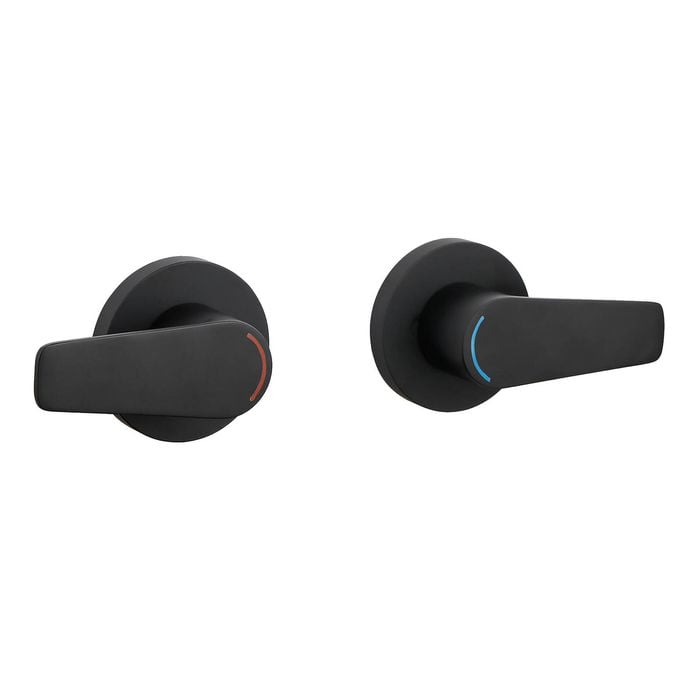evekare Black Matte 1/4 Turn Extended Lever Wall Top Assembly