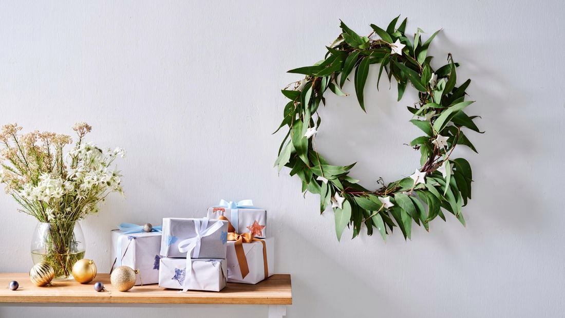 Christmas Wreath on door 