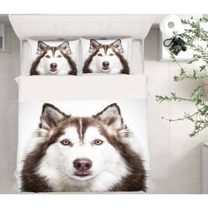 3D Pet Dog Husky 49 Bed Pillowcases Quilt King Size