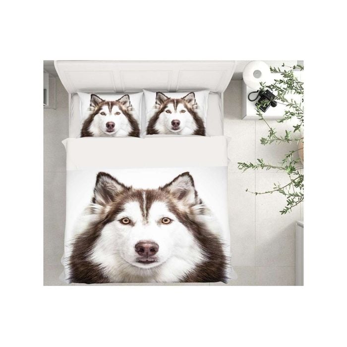 3D Pet Dog Husky 49 Bed Pillowcases Quilt King Size