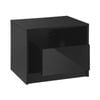 Oikiture Bedside Tables Set of 2 LED Side Table Drawers Nightstand Black