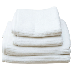 White Stripe Organic Soft 6 Pieces Towel Set - White