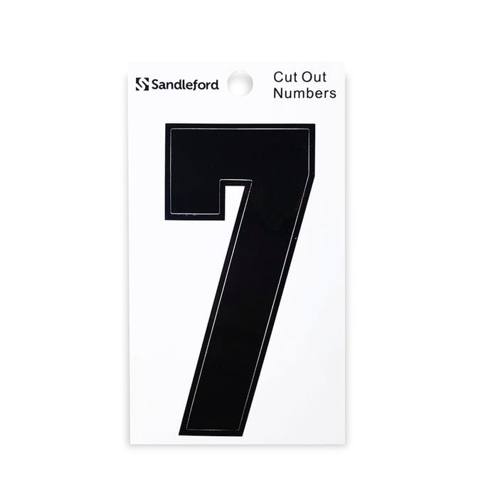 Sandleford 85mm Black Cut Out Self Adhesive House Number 7