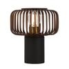 Telbix Sorens Contemporary Table Desk Lamp Light Bamboo Metal Black Brown Matte