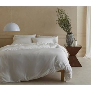 Bedding Co. Organic Bamboo Quilt Cover Set 350TC White Queen