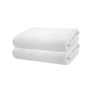 2pc Bambury Ultra soft Angove Bath Towel 70x140cm White Cotton Woven Home Decor