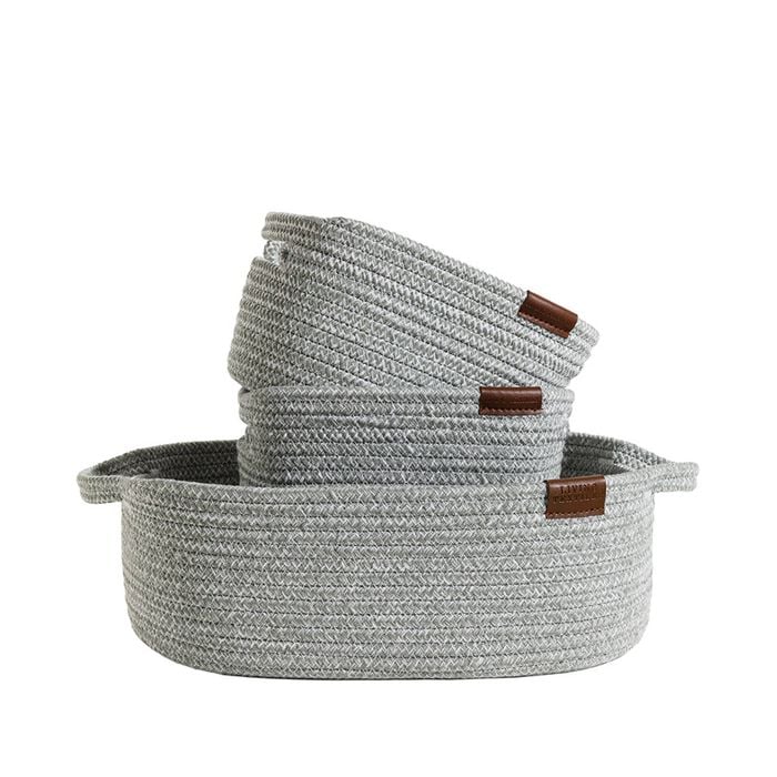 Living Textiles 3 Pc Cotton Rope Storage Set- Sage