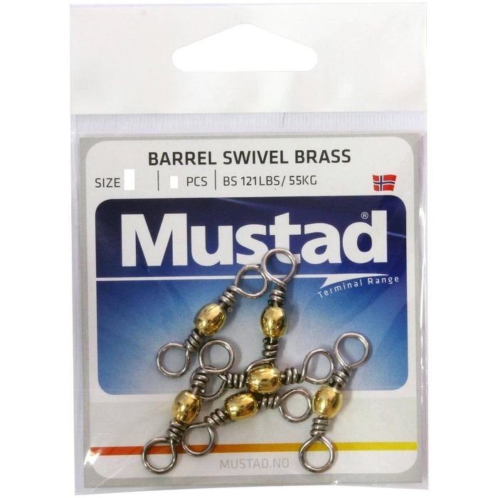 Mustad Brass Colour Barrel Fishing Swivel 4