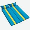 Double Self Inflating Mattress Sleeping Mat Air Bed Camping Camp Hiking Joinable Pillow - Light Blue