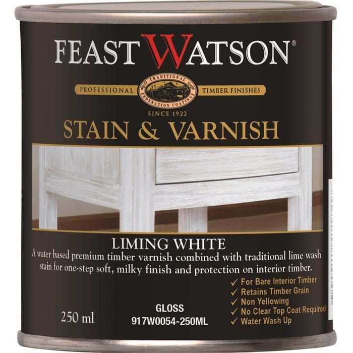 Feast Watson 250ml Satin Liming White Stain And Varnish