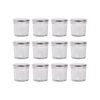 Argon Tableware 90ml Glass Jam Jars With Airtight Silver Lids - Set Of 12 Empty Screw Top Kitchen Storage Preserving Jar
