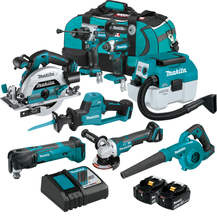 Makita 18V LXT 8Pc Combo Kit - DLX8056TX1
